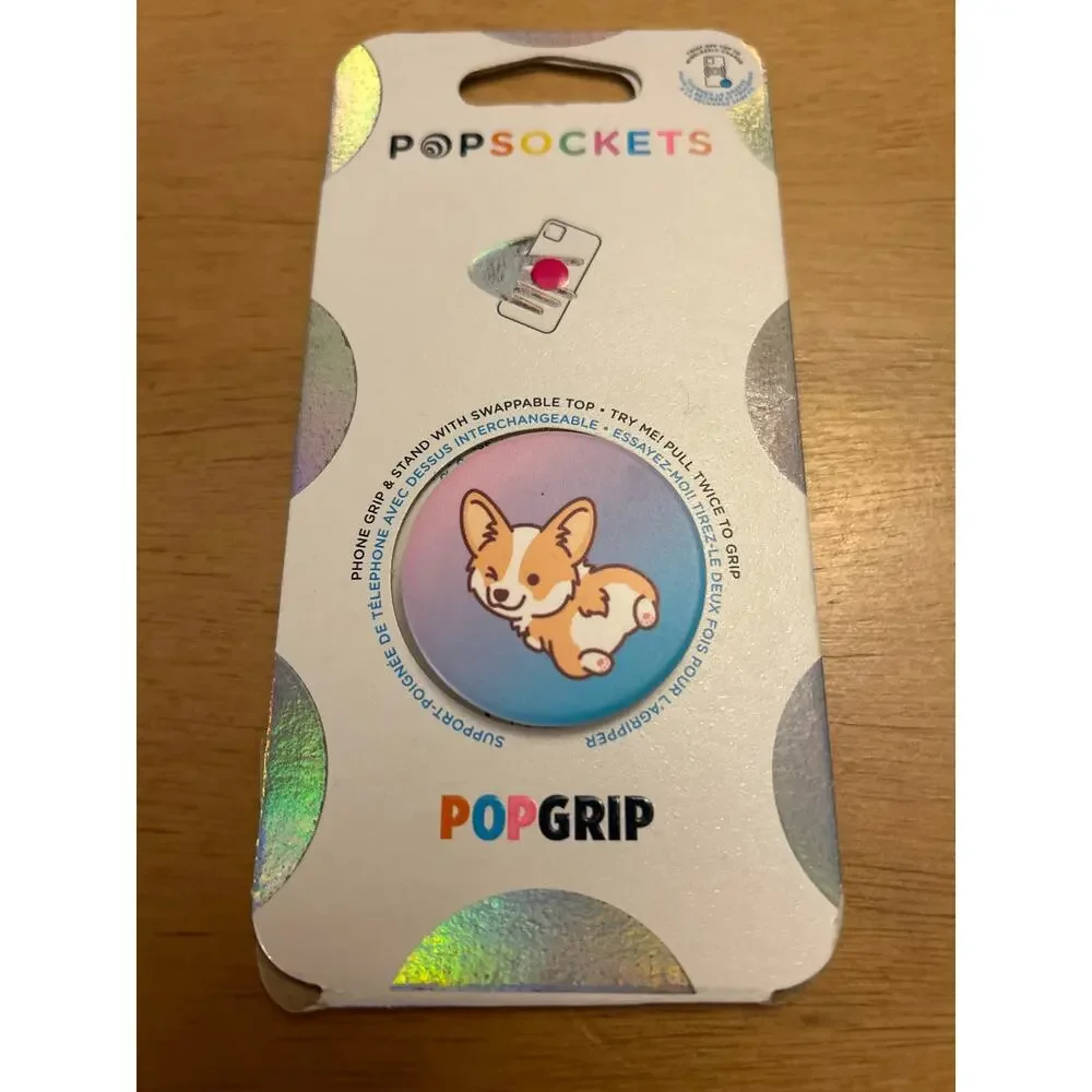 New Popsockets Swappable Top Phone Grip & Stand Cheeky Corgi